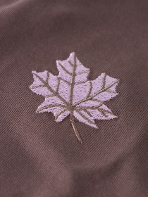 NAME IT T-shirt Vita Peppercorn Maple Leaf Embroidery
